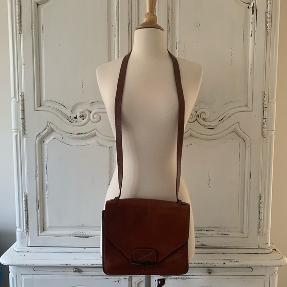 Zara Brown Leather Crossbody Bag Purse - Picture 2 of 7